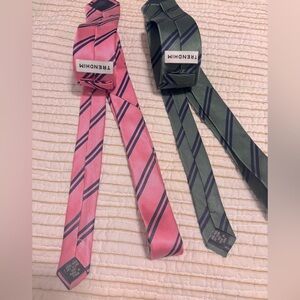 Set Of 2 TRENDHIM Men Ties Handmade 100% Silk